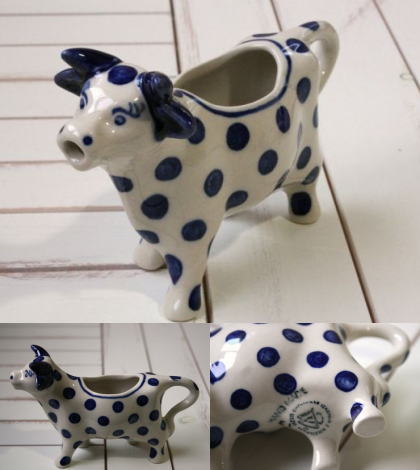 ポーリッシュポタリー 牛さんセット✩˚。⋆ ポーリッシュポタリーの牛のミルクピッチャー ポーランド伝統の
